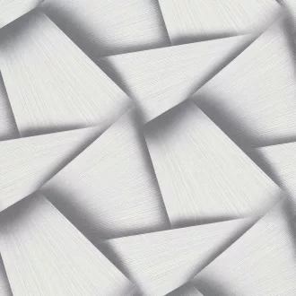   3D hatású  ezüstszürke színű  geometrikus tapéta – modern , fókuszorientált falra 