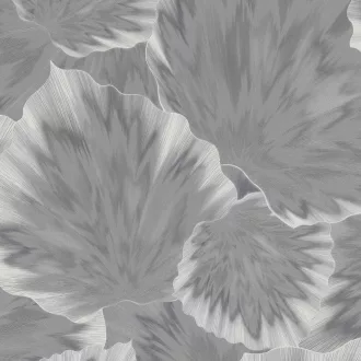   Elegáns virágmintás tapéta finom textúrával, szürke színben