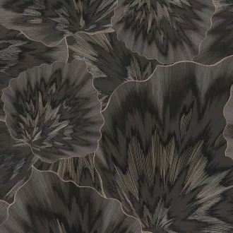   Elegáns virágmintás tapéta finom textúrával, barna -arany kontúrral