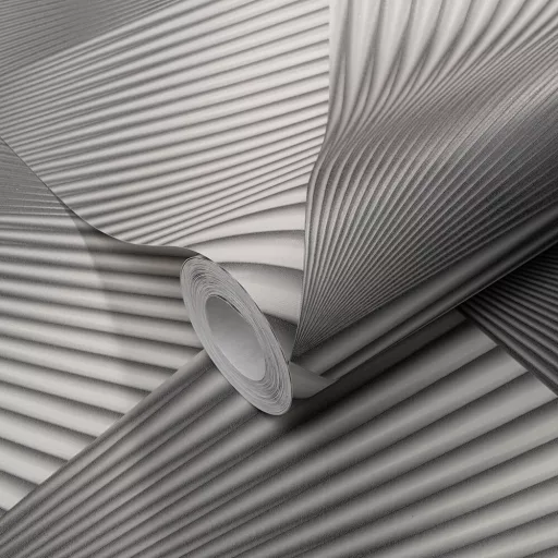 Modern, geometrikus mintás tapéta finom textúrával szürke-ezüst  színben