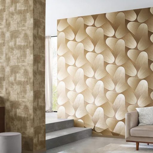 Prémium arany 3D hatású geometrikus tapéta