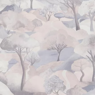   Tájképes mintás dekor tapéta – festmény hatású, modern design tapéta, krém színben