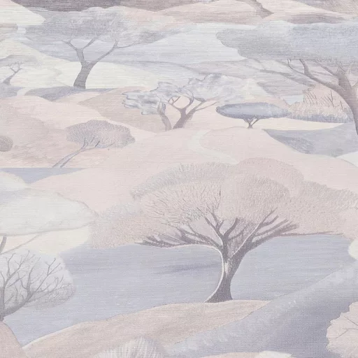 Tájképes mintás dekor tapéta – festmény hatású, modern design tapéta, krém színben