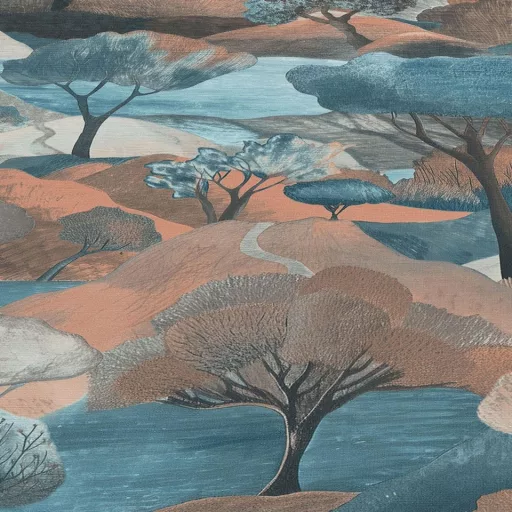 Tájképes mintás dekor tapéta – festmény hatású, modern design tapéta