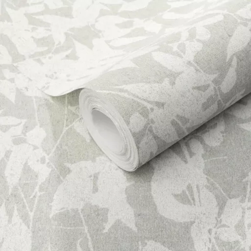 Finom levélmintás tapéta – natúr elegáns  design tapéta pasztell zöld színben