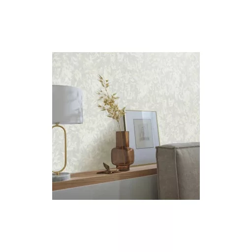 Finom levélmintás tapéta – natúr elegáns  design tapéta pasztell szürke színben
