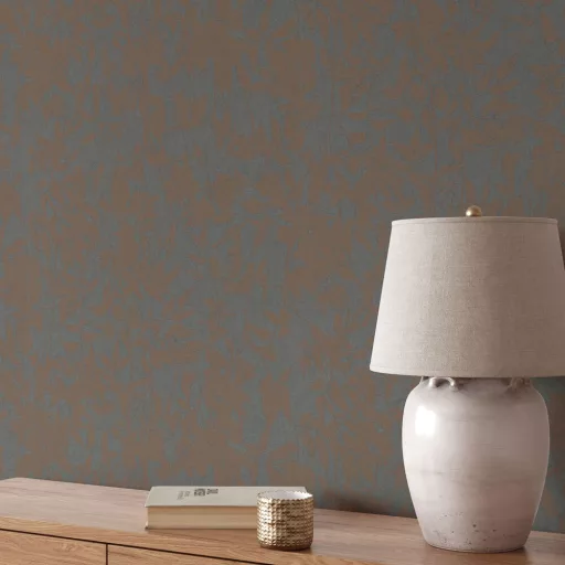Finom levélmintás tapéta – elegáns  design tapéta pasztell szürke-barna színben