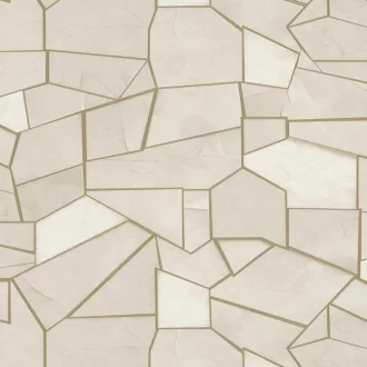   Geometrikus mintás dekor tapéta  3D hatással – modern design faldekor nappaliba és hálószobába beige-arany színben