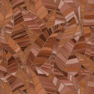   Levélmintás dekor tapéta – elegáns természet ihlette faldekor a barna árnyalataiban