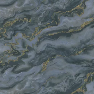   Márványhatású dekor tapéta arany erezettel –  design faldekor nappaliba kék-arany színben