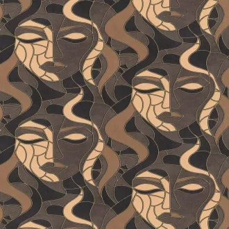   Art deco arc mintás tapéta – modern geometrikus design faldekor barna árnyalataiban