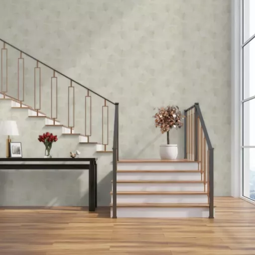 Pasztell krém árnyalatú ginkgo leveles tapéta. Lágy, romantikus és naturális hangulat