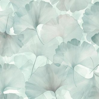   Pasztell zöld, árnyalatú ginkgo leveles tapéta. Lágy, romantikus és naturális hangulat