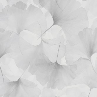   Pasztell szürke  árnyalatú ginkgo leveles tapéta. Lágy, romantikus és naturális hangulat