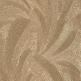   Finoman rajzolt toll mintás tapéta elegáns, strukturált felülettel arany  árnyalatban