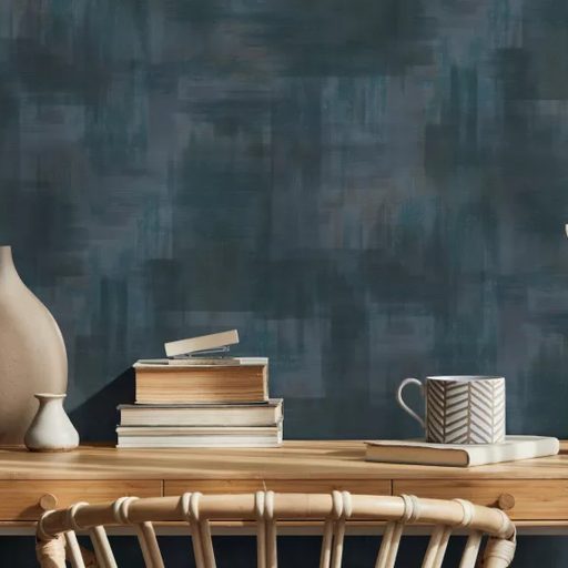 Karakteres mintavilágú, modern design tapéta finom struktúrával kék árnyalataiban