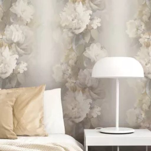 Elegáns pasztell  szinű virágmintás tapéta ,modern elegancia és a visszafogott romantika tökéletes egyensúlya