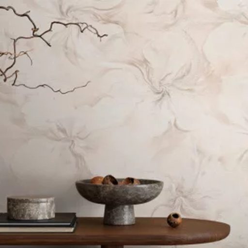 Elegáns texturált  elegánsan csillogó virágmintás tapéta  pasztell rózsaszín színben