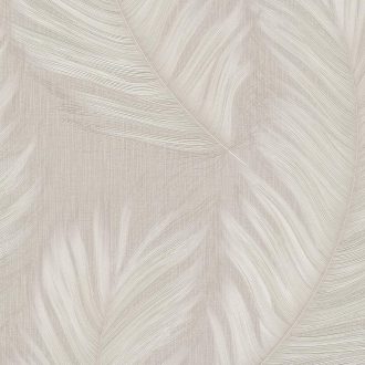   Elegáns ,lágy vonalvezetésű tapéta  toll motívummal beige árnyalataban 