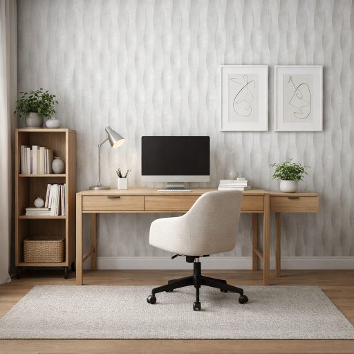 Szürke hullámmintás tapéta – modern 3D hatású struktura