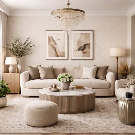 Krém színű geometrikus tapéta – beige rombuszmintás modern tapéta