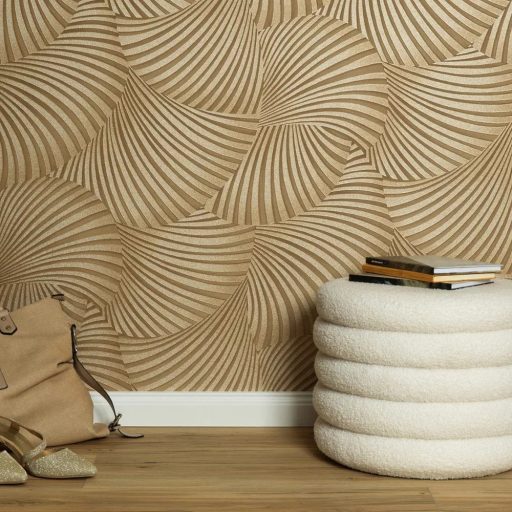 Arany szinű art deco tapéta – modern, elegáns mintával