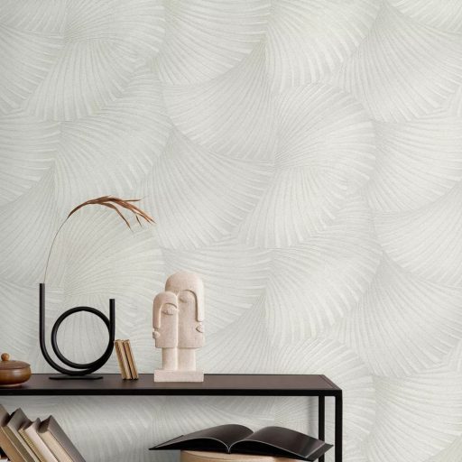 Krém szinű art deco tapéta – modern, elegáns mintával