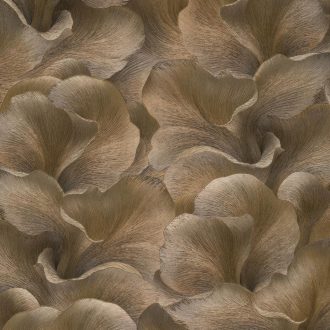 Barna levél mintás tapéta – elegáns 3D hatás