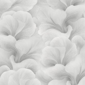 Fehér szinű levél mintás tapéta – elegáns 3D hatás