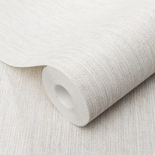Elegáns taupe színű textilhatású vlies tapéta finom hosszanti textúrával.  – elegáns megjelenés minden helységbe