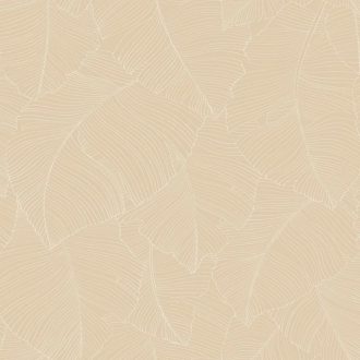   Trópusi levél mintás design tapéta – elegáns botanikus design homok színben