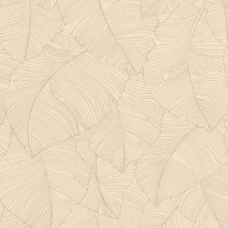   Trópusi levél mintás design tapéta – elegáns botanikus design beige színben