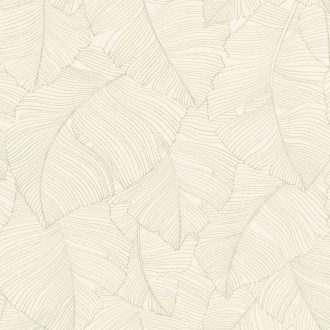   Trópusi levél mintás design tapéta – elegáns botanikus design halványzöld színben