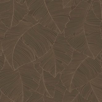   Trópusi levél mintás design tapéta – elegáns botanikus design melegbarna színben