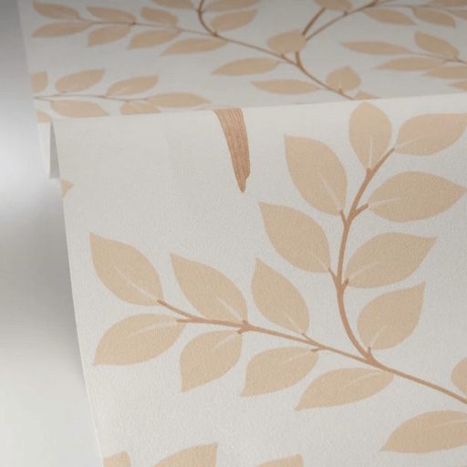 Madaras levél mintás tapéta – természet ihlette botanikus faldekoráció krém-barna tónusokkal