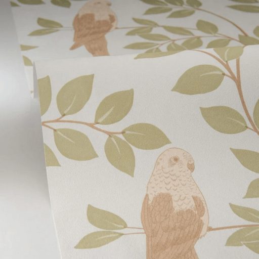 Madaras levél mintás tapéta – természet ihlette botanikus faldekoráció zöld-barna tónusokkal