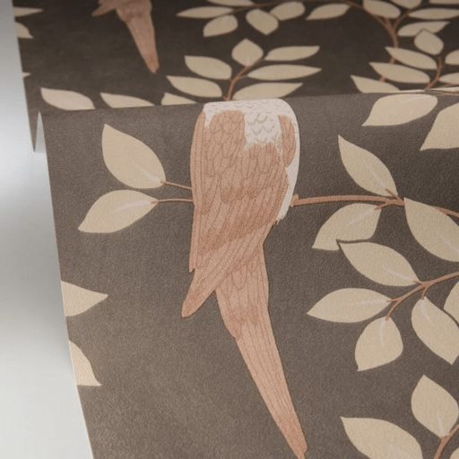 Madaras levél mintás tapéta – természet ihlette botanikus faldekoráció beige-barna tónusokkal