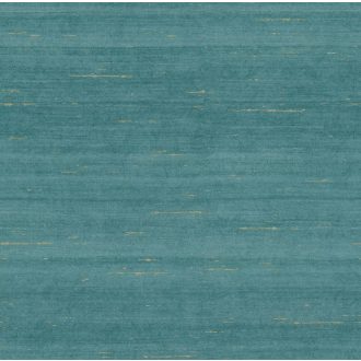   Elegáns textilhatású tapéta arany részletekkel, türkiz színben