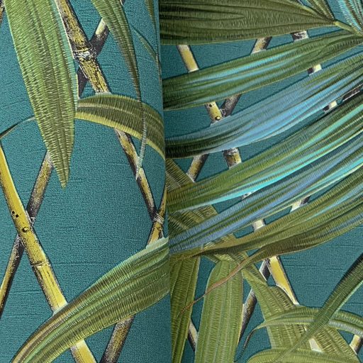 Trópusi bambusz leveles tapéta