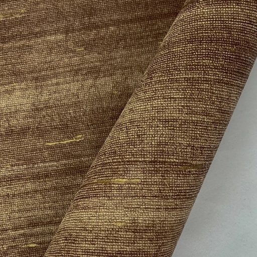 Elegáns textilhatású tapéta arany részletekkel, barna színben