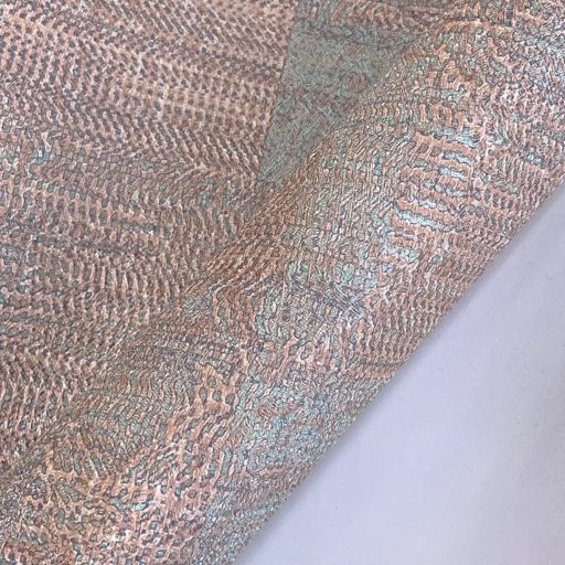 Modern absztrakt mintás tapéta – texturált felülettel, barna-türkiz színben