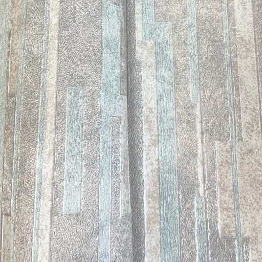 Modern geometrikus mintás tapéta strukturált felülettel, türkiz színben