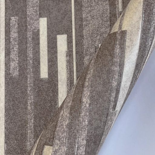 Modern geometrikus mintás tapéta strukturált felülettel, barna színben