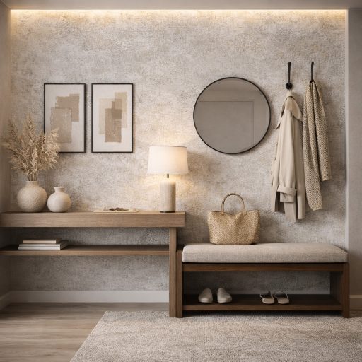 Prémium betonhatású tapéta – modern festett fal effekt design,szürke-ezüst  fénnyel