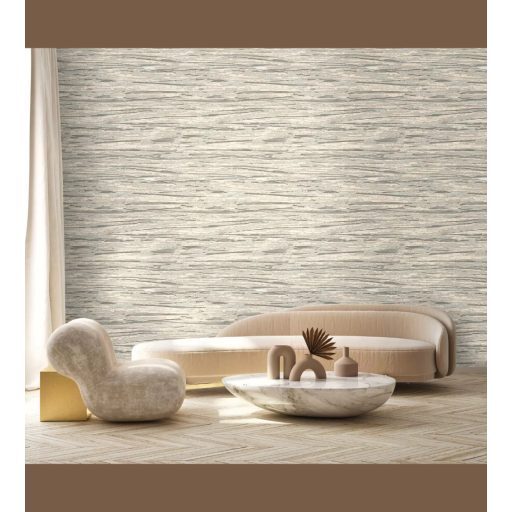 Különleges design tapéta vízszintes irányú, rétegzett struktúrával, taupe  árnyalatban