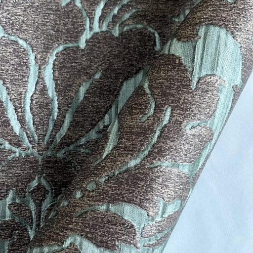 Elegáns barokk mintás tapéta klasszikus mintával, zöld-barna árnyalatban