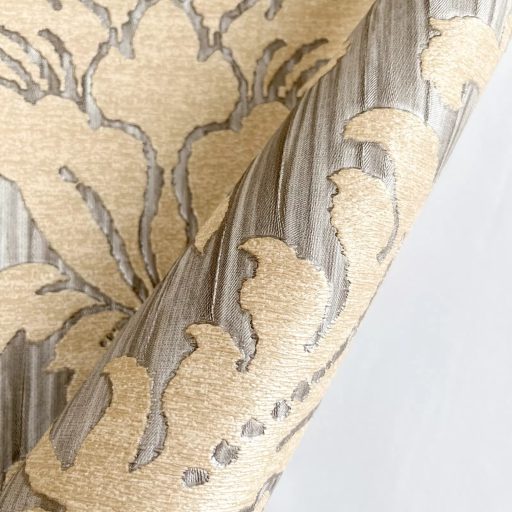 Elegáns barokk mintás tapéta klasszikus mintával, barna-beige árnyalatban