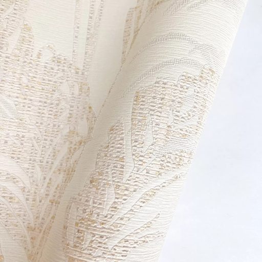 Exkluzív mintás tapéta – strukturált, természet ihlette mintával a krém  árnyalataiban