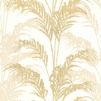   Exkluzív mintás tapéta – strukturált, természet ihlette mintával a fehér-arany  árnyalataiban