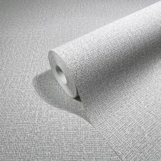   Elegáns szürkésbeige textilmintás tapéta finom szövethatással. Modern és skandináv enteriőrök tökéletes választása nappaliba, hálószobába vagy dolgozószobába.